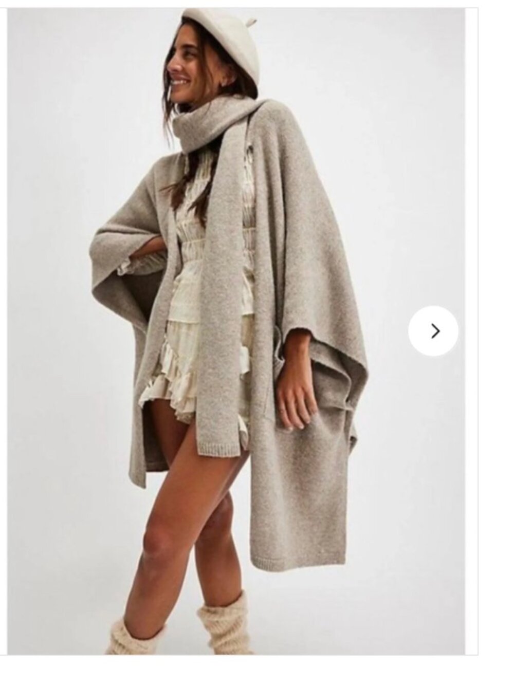 Free People Ellie Scarf Wrap Duster Oatmeal